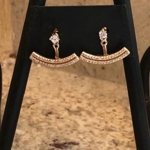 Gold Crescent Ear Jackets
